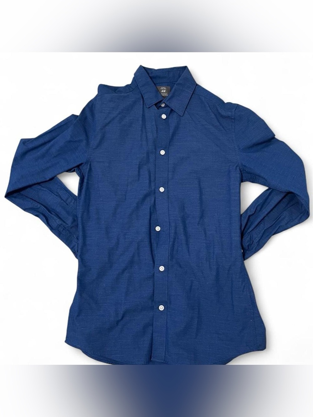 H&M blue button up shirt